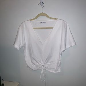 tie front white top NWOT